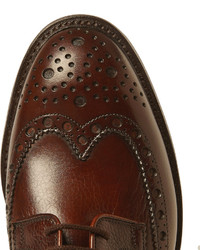 Chaussures brogues en cuir marron foncé Richard James