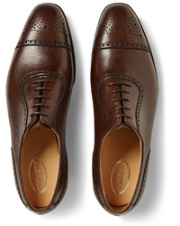Chaussures brogues en cuir marron foncé Scotch Grain