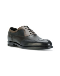 Chaussures brogues en cuir marron foncé Bottega Veneta