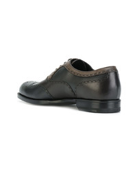 Chaussures brogues en cuir marron foncé Bottega Veneta