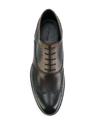 Chaussures brogues en cuir marron foncé Bottega Veneta