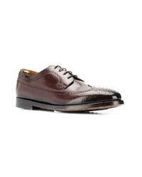 Chaussures brogues en cuir marron foncé Officine Creative