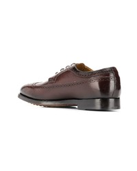 Chaussures brogues en cuir marron foncé Officine Creative