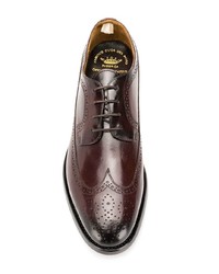 Chaussures brogues en cuir marron foncé Officine Creative