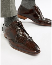 Chaussures brogues en cuir marron foncé Jeffery West