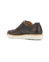 Chaussures brogues en cuir marron foncé Hogan