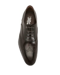 Chaussures brogues en cuir marron foncé Salvatore Ferragamo