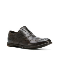 Chaussures brogues en cuir marron foncé Officine Creative