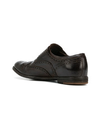 Chaussures brogues en cuir marron foncé Officine Creative