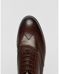 Chaussures brogues en cuir marron foncé Dune