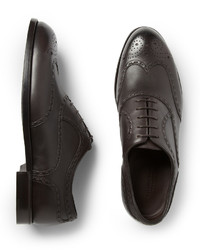 Chaussures brogues en cuir marron foncé Bottega Veneta