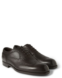 Chaussures brogues en cuir marron foncé Bottega Veneta