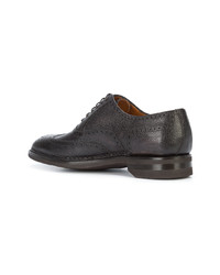 Chaussures brogues en cuir marron foncé Bontoni