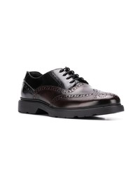 Chaussures brogues en cuir marron foncé Hogan