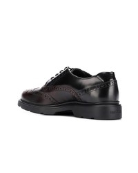 Chaussures brogues en cuir marron foncé Hogan