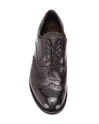 Chaussures brogues en cuir marron foncé Officine Creative