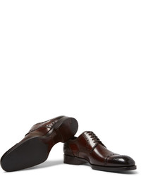 Chaussures brogues en cuir marron foncé Tom Ford
