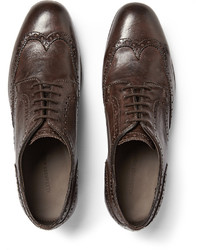 Chaussures brogues en cuir marron foncé Alexander McQueen