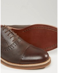 Chaussures brogues en cuir marron Asos