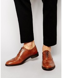 Chaussures brogues en cuir marron Asos