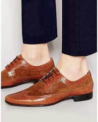 Chaussures brogues en cuir marron Asos