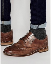 Chaussures brogues en cuir marron Asos