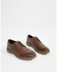 Chaussures brogues en cuir marron Base London