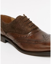 Chaussures brogues en cuir marron Asos