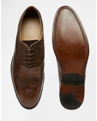 Chaussures brogues en cuir marron Asos