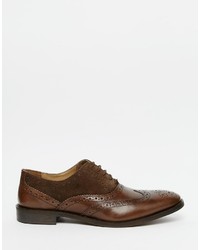 Chaussures brogues en cuir marron Asos