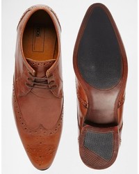 Chaussures brogues en cuir marron Asos