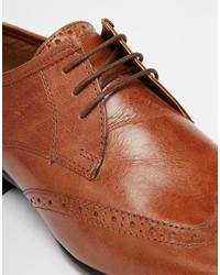 Chaussures brogues en cuir marron Asos