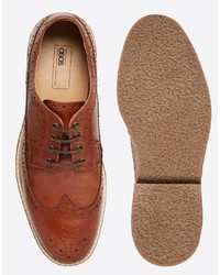 Chaussures brogues en cuir marron Asos