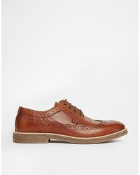 Chaussures brogues en cuir marron Asos