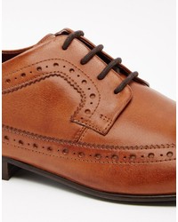 Chaussures brogues en cuir marron Asos