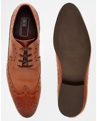 Chaussures brogues en cuir marron Asos