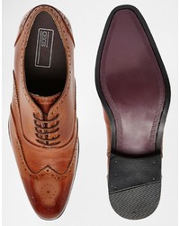 Chaussures brogues en cuir marron Asos