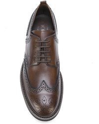 Chaussures brogues en cuir marron Tod's