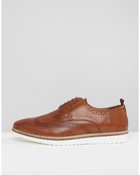 Chaussures brogues en cuir marron Asos