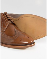 Chaussures brogues en cuir marron Dune