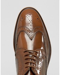 Chaussures brogues en cuir marron Dune