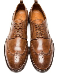 Chaussures brogues en cuir marron Alexander McQueen