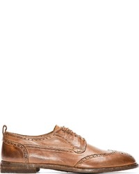 Chaussures brogues en cuir marron Alexander McQueen