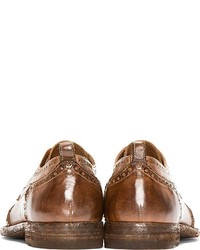 Chaussures brogues en cuir marron Alexander McQueen