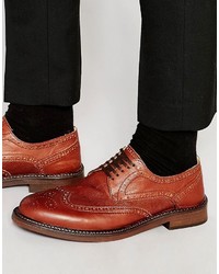 Chaussures brogues en cuir marron