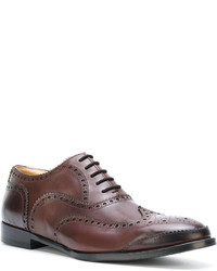 Chaussures brogues en cuir marron Alexander McQueen