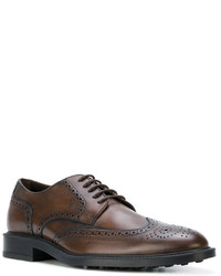 Chaussures brogues en cuir marron Tod's