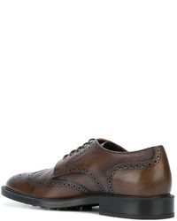 Chaussures brogues en cuir marron Tod's