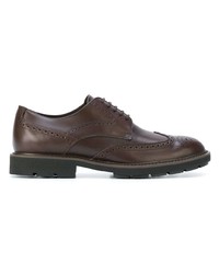 Chaussures brogues en cuir marron Tod's