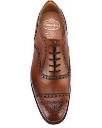 Chaussures brogues en cuir marron Church's